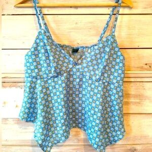 Wild Fable Tank Top Women's XXL Blue Floral Cami 2X